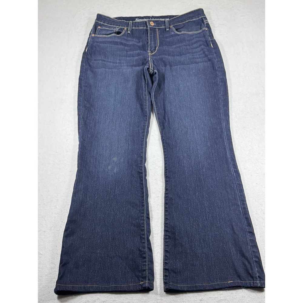 Signature Levi Strauss Modern Boot Cut Jeans 12S W31 L30 Dark Wash Women